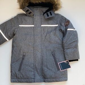 🔥 Andy & Evan Gray Kids Jacket with Fur Hood sz 3T New